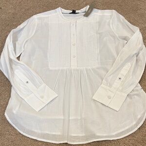 Jcrew poplin tuxedo popover womens blouse